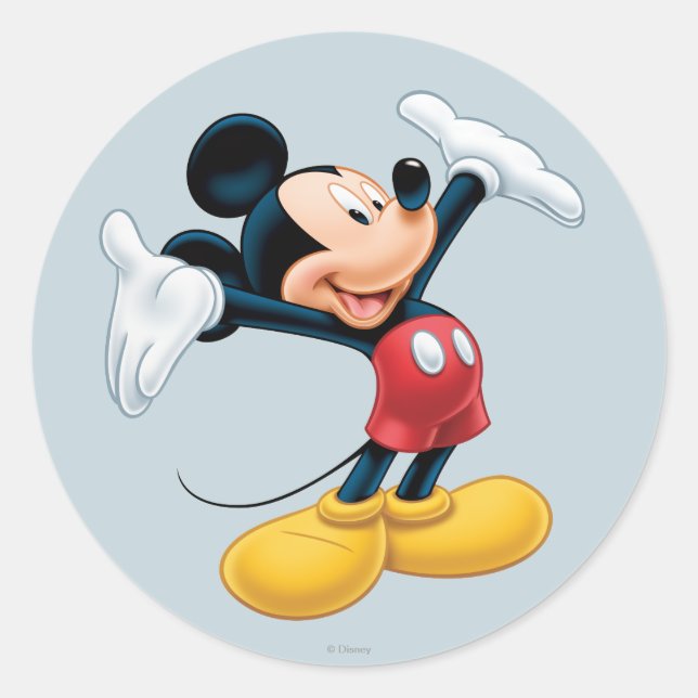 Modern Mickey | Airbrushed Classic Round Sticker (Front)