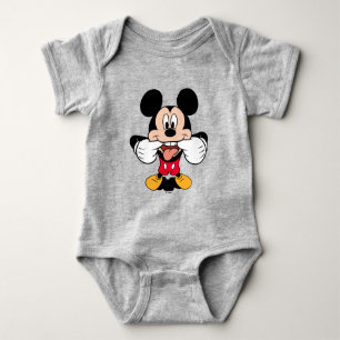 Modern Mickey Sticking Out Tongue Baby Bodysuit