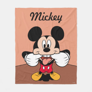 Modern Mickey   Sticking Out Tongue Fleece Blanket