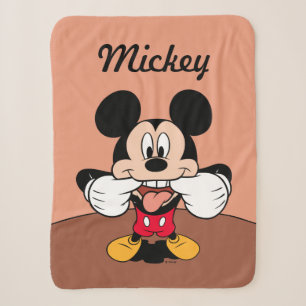 Modern Mickey   Sticking Out Tongue Sherpa Blanket