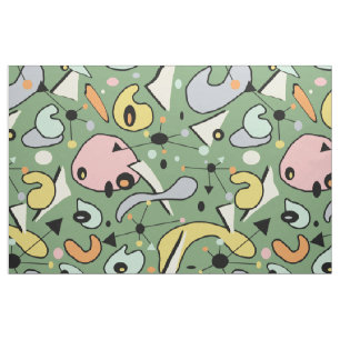 Modern Mid Century 1950s Atomic & Organic Shapes Fabric