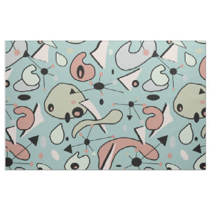Modern Mid Century 1950s Atomic Organic Shapes Fabric