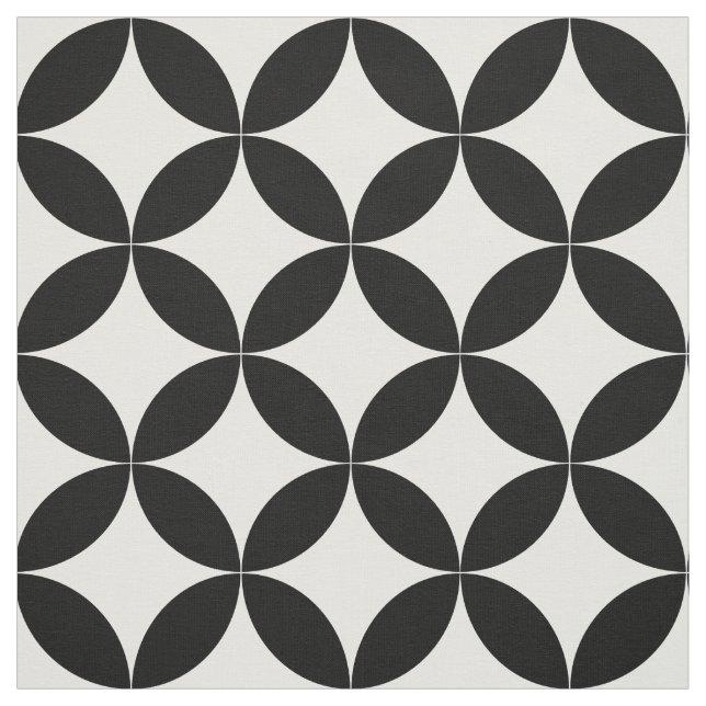 Modern Mid Century Big Circles Repeat Pattern Fabric (Swatch)