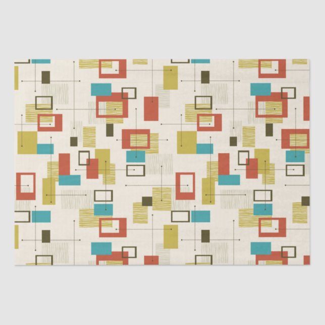 Modern Mid-Century colorfulgeometric pattern Tissue Paper (Front)