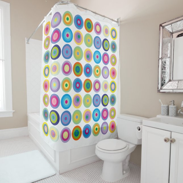 Modern Mid Century Colourful Circles Pattern (In Situ)