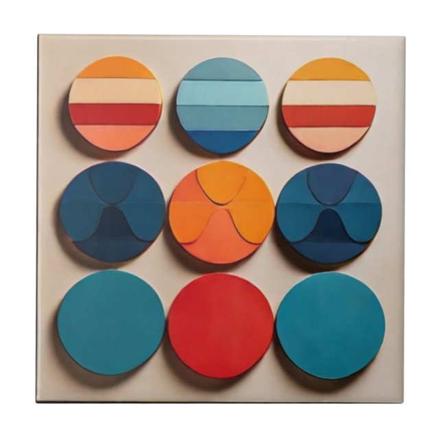 Modern Mid Century Geometric Pattern Tile (Front)