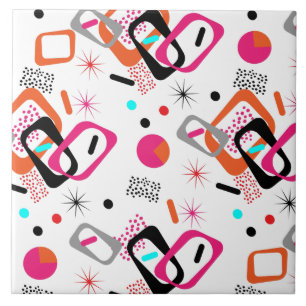 Modern Mid Century Geometric Pattern Tile
