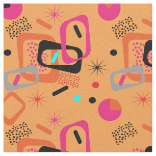 Modern Mid Century Geometric Patterned Fabric