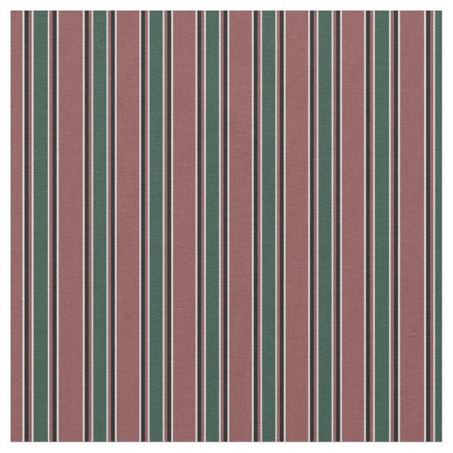 Modern mid century l Stripped pattern l Burgundy Fabric (Close Up)