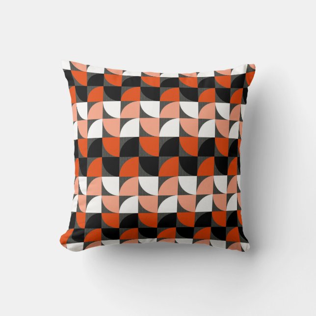 Modern Mid Century Retro Pattern Throw Pillow (Front)