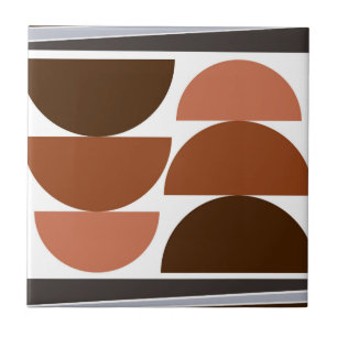 Modern Mid Century Semi Circle Warm Tones Tile
