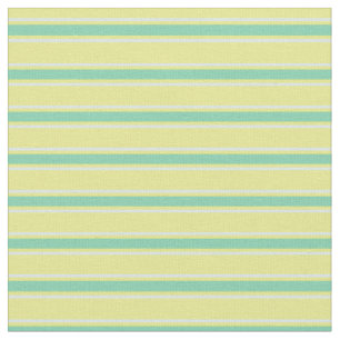 Modern mid century stripped pattern l Yellow Blue Fabric