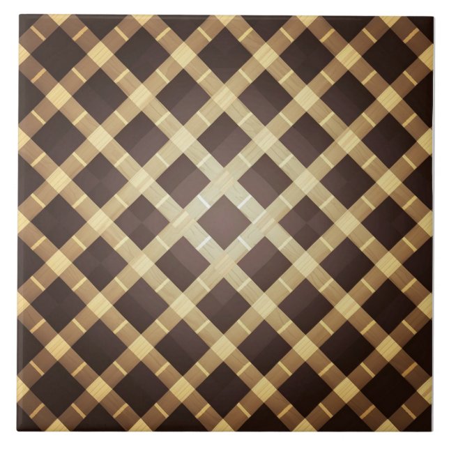 Modern Mid Geometric pattern decorative brown big Tile (Front)