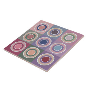 Modern Midcentury colorful circle pattern  big Tile