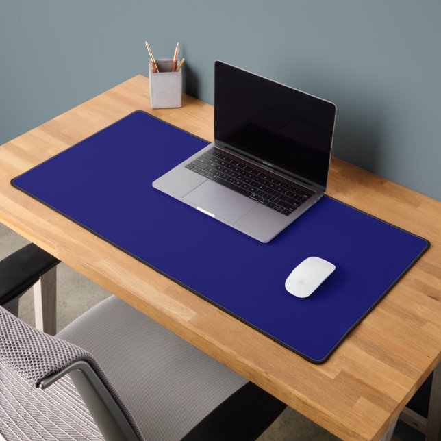 Modern Midnight Blue Plain Solid Colour Desk Mat (Office 2)