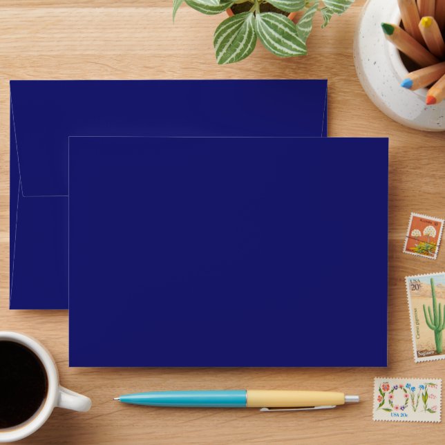 Modern Midnight Blue Plain Solid Colour Envelope (Desk)