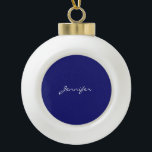 Modern Midnight Blue Plain Unique Ceramic Ball Christmas Ornament<br><div class="desc">You can easily replace all the information on it with your own information. All you have to do for this is to use the personalization links on the right.</div>