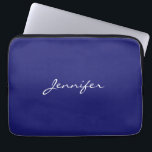 Modern Midnight Blue Plain Unique Laptop Sleeve<br><div class="desc">You can easily replace all the information on it with your own information. All you have to do for this is to use the personalization links on the right.</div>