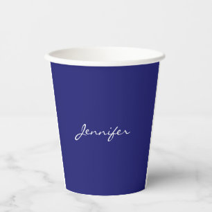 Modern Midnight Blue Plain Unique Paper Cups