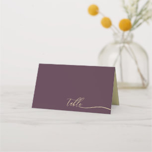 Modern Midnight Fig Clear Seating Table Place Card