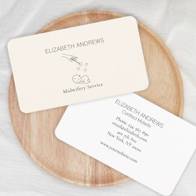 Modern, Midwife, Birth Doula Business Card (Creator Uploaded)