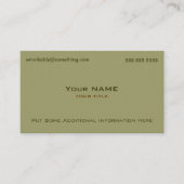 Modern Military Green Business Card (Front)