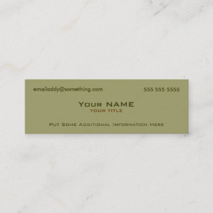 Modern Military Green Mini Business Card