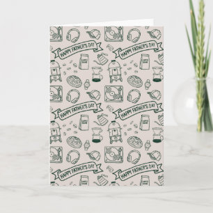 Modern Millennial Dad Doodle Pattern Father's Day Card