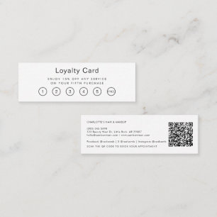 Modern Mini QR Code Beautician Salon Loyalty Card