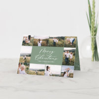 Modern minimal 11 photo new year sage green family