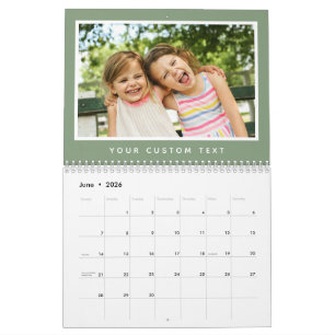 Modern Minimal 2027 Family Custom Photo Text Calendar