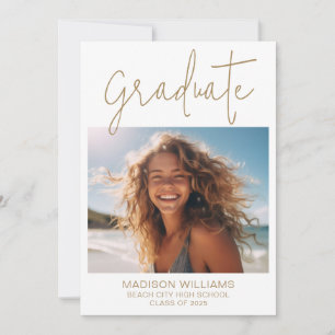 Modern Minimal 2 Photo Graduation Invitation