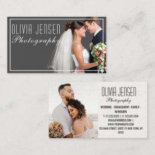 Modern & Minimal 2 Photo Layout Photography  Business Card