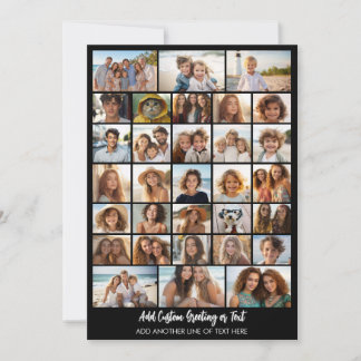 Modern Minimal 31 Photo Collage with Script Text Holiday Card