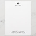 Modern Minimal 3 Monogram Basic Office Business Letterhead<br><div class="desc">Modern Minimal 3 Monogram Basic Office Business Letterhead</div>