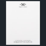 Modern Minimal 3 Monogram Basic Office Business Letterhead<br><div class="desc">Modern Minimal 3 Monogram Basic Office Business Letterhead</div>