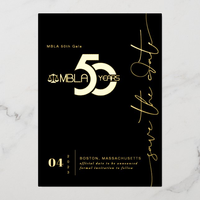 Modern Minimal | 50th Gala Save the Date (Front)