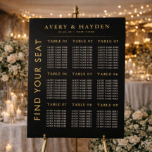 Modern Minimal 6 Table Wedding Seating Chart
