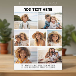 Modern Minimal - 7 Photo Collage Postcard