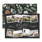 Modern minimal 8 photo new year black family holid