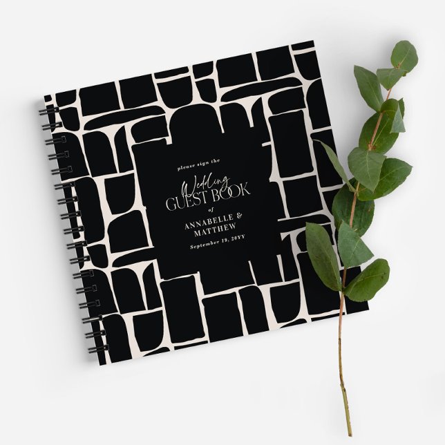 Modern minimal abstract elegant wedding guest book (Creator Uploaded)