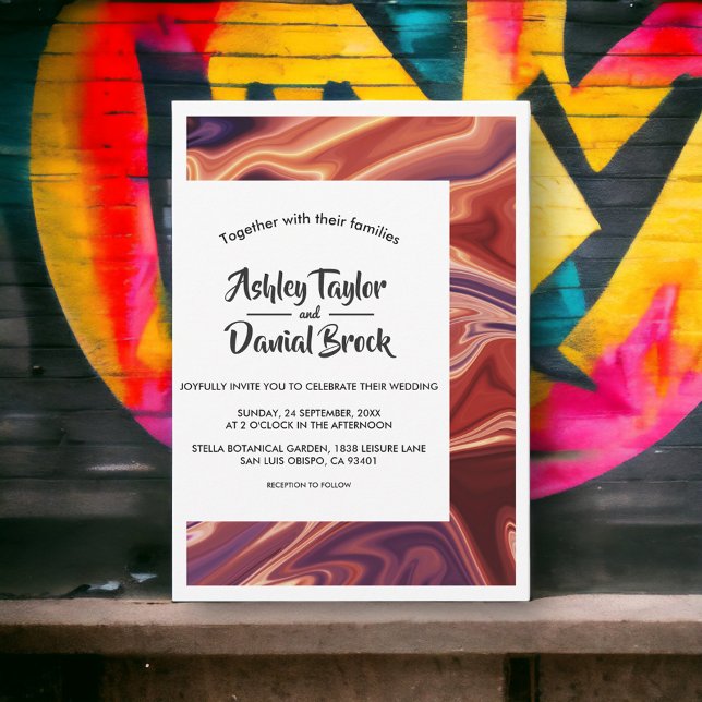 Modern Minimal Abstract Fine Art Elegant Wedding Invitation (Creator Uploaded)