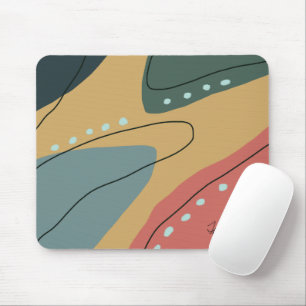 Modern minimal abstract geometric autumn pattern mouse pad