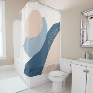 Modern minimal abstract geometric blue & pink