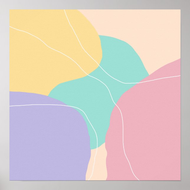 Modern minimal abstract geometric ice cream colors poster (Front)