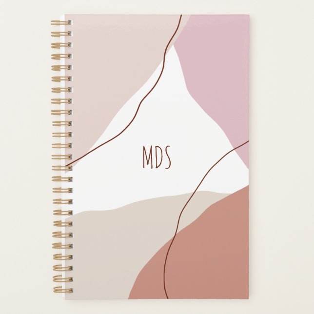 Modern minimal abstract geometric pastel colours planner (Front)
