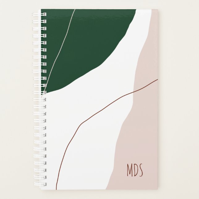Modern minimal abstract geometric pastel colours planner (Front)