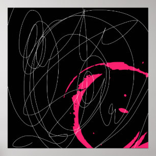 Modern minimal abstract scribble line art poster