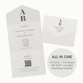 Modern Minimal All-in-One Wedding Invitation