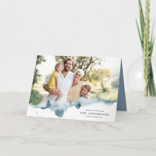 Modern minimal all is calm Christmas photo holiday Note Card